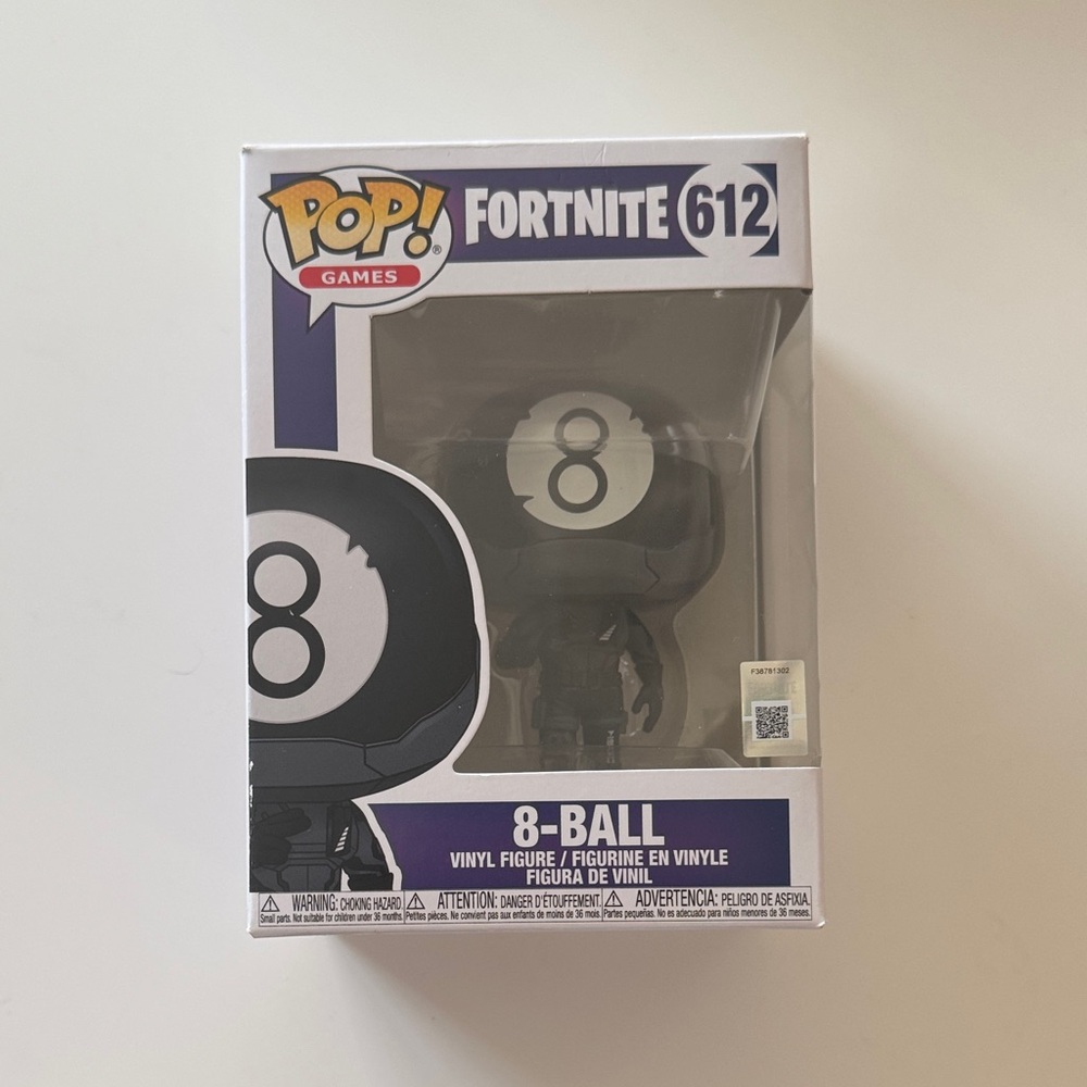 Funko Pop Fortnite 8-Ball Black and White Vinyl Figure